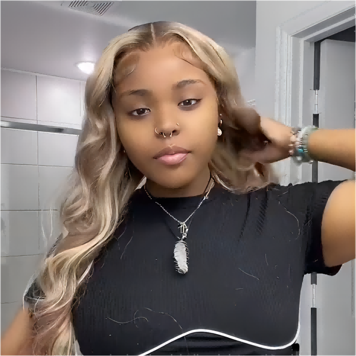 Body Wave P18/613 Highlight 13x4 HD Lace Frontal Wigs Human Hair Ash Blonde Colored Wigs For Women