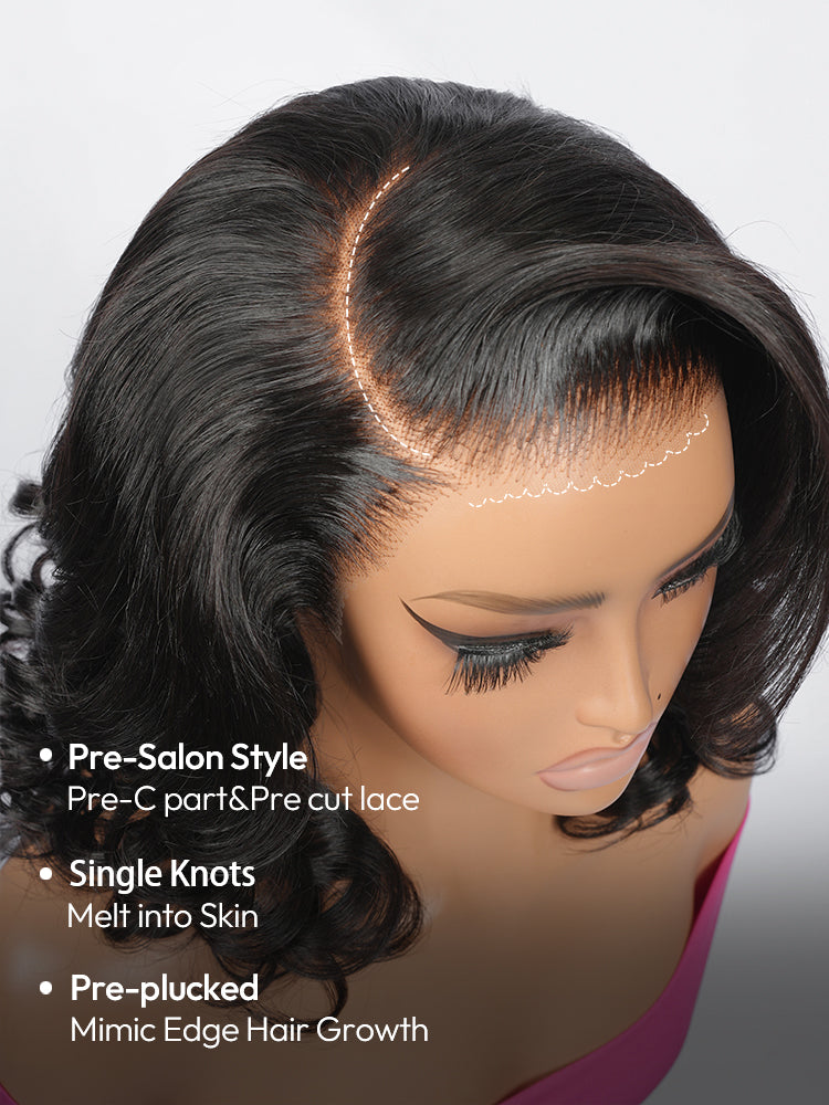 Pre-Styled Loose Body Wig With Pre-C Part 13x6 Lace Wig For Beginner Friendly Natural Black  Premium Hair