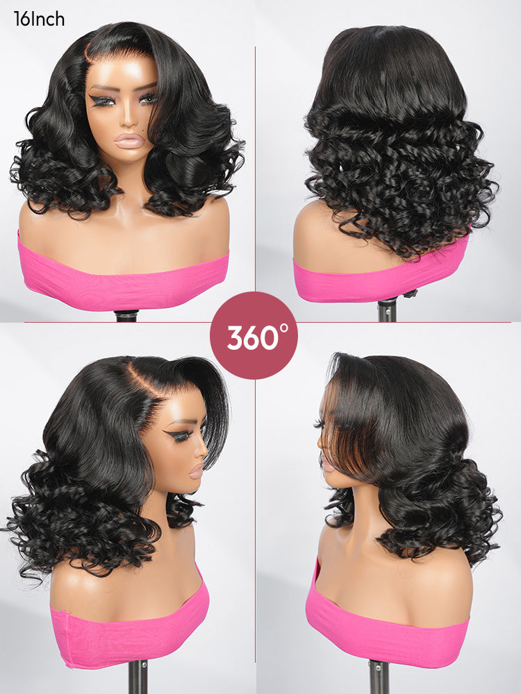 Pre-Styled Loose Body Wig With Pre-C Part 13x6 Lace Wig For Beginner Friendly Natural Black  Premium Hair