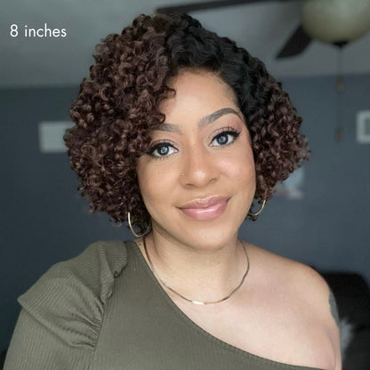 Trendy Short Cut Curly Minimalist HD Lace Glueless Side Part Wig 100% Human Hair Pre-Cut Lace