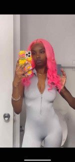 Rose Pink Wig Ready To Go Natural Light Pink Straight Hair Glueless 5*5 Lace Wigs