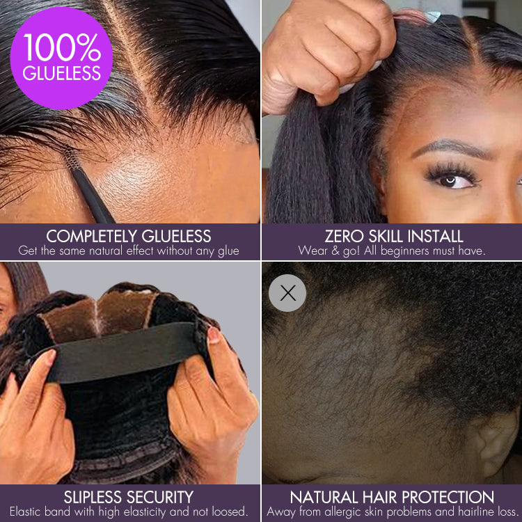 Warm Caramel Brown / Natural Black / Blonde Highlight Deep Curly Glueless 5x5 Closure Pre-Cut Lace Wig