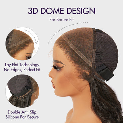 PreMax Wigs - Nature Max Yaki / Silky Bob Ear-to-Ear Glueless 13x6 Frontal HD Lace Short Bob Wig