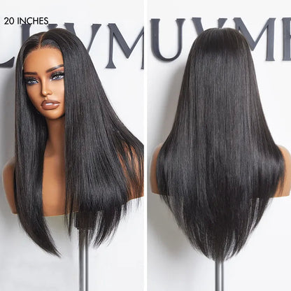 AiryFit™ Scalp Care Wigs - Silky Straight Middle Part Glueless 5x5 Closure Lace Long Wig Pre-Cut Lace