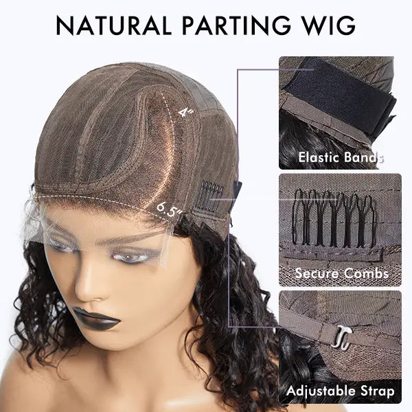 Blonde Highlight Short Curly Glueless Minimalist HD Lace Human Hair Wig