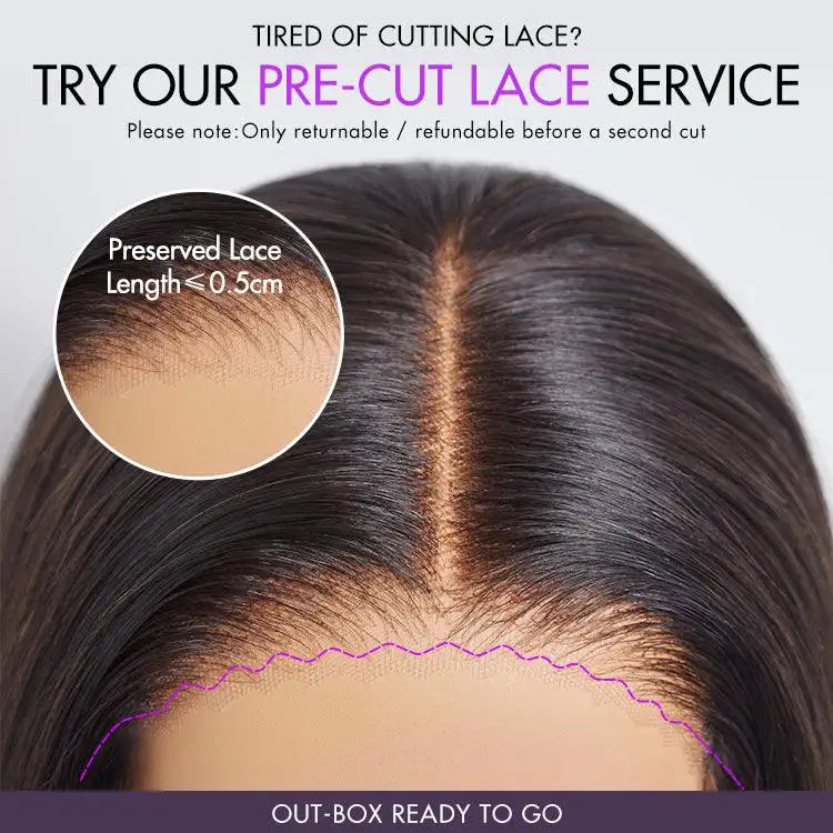 180% Density Copper Highlight Kinky Curly Glueless 5x5 Lace Closure Wig Pre-Cut Lace