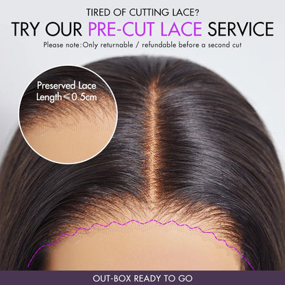 Honey Golden blonde / Natural Black Loose Body Wave Glueless 13x4 Lace Front Wig 100% Human Hair