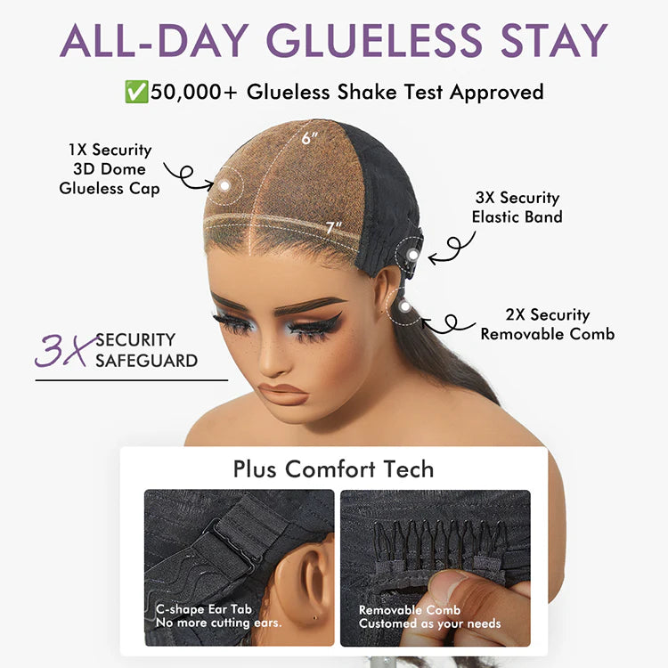 Luvme All-Day Comfort™ Wig 180% Density Voluminous & Bouncy Messy Burmese Curly Glueless 7x6 Closure HD Lace Human Hair Wig Pre-Cut Lace