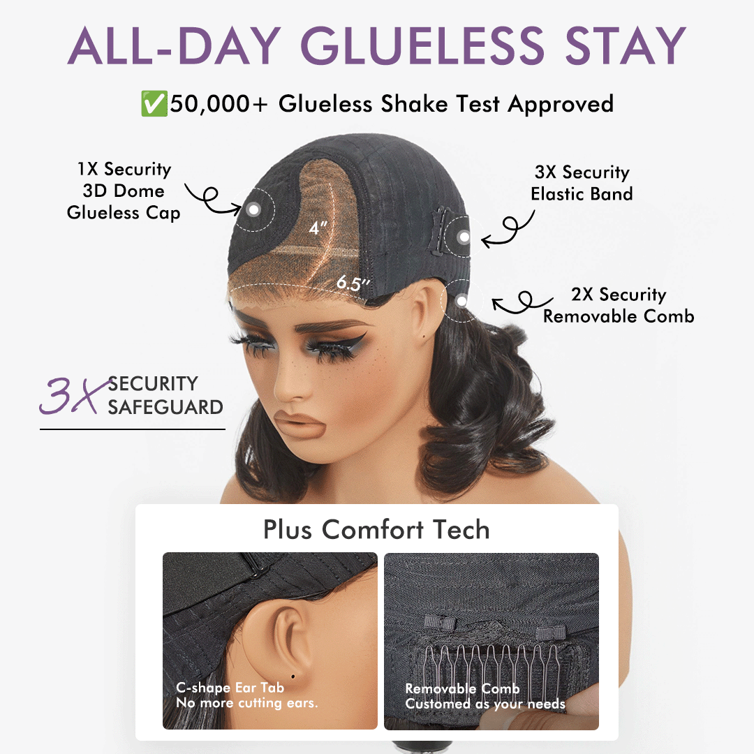 Luvme All-Day Comfort™ Wig Blonde Highlight Blunt Cut Bob Glueless Minimalist HD Lace Short Bob Wig Pre-Cut Lace