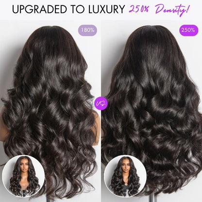 NatureMAX™ 250% Density Loose Wave Glueless Ear-to-ear 13x4 HD Lace Front High Density Wig Pre-Cut Lace Flexi-Fit Drawstring Cap