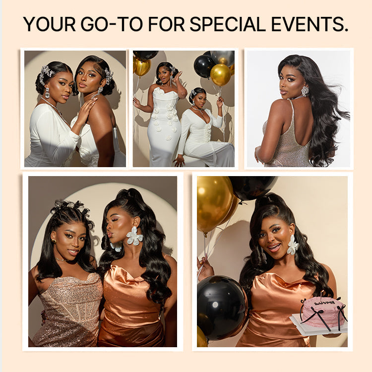 NatureMAX™ 200% Density Ombre Brown / Natural Black Loose Wave Glueless 13x6 / 13x4 HD Lace Front Wig Human Hair Pre-Cut Lace Flexi-Fit Drawstring Cap