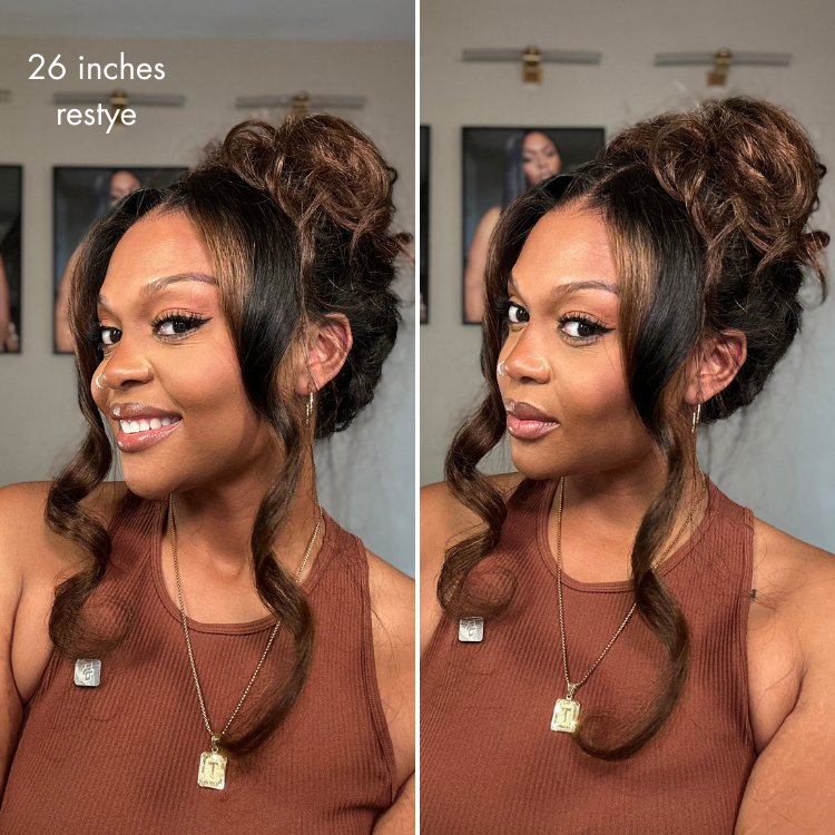 NatureMAX™ 200% Density Ombre Brown / Natural Black Loose Wave Glueless 13x6 / 13x4 HD Lace Front Wig Human Hair Pre-Cut Lace Flexi-Fit Drawstring Cap