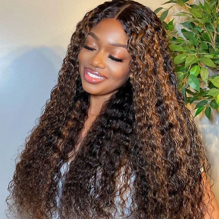 Balayage Highlight Put on go® Glueless Wig Pre Cut 8*5 HD Lace Closure Wigs Human Hair 220% Density