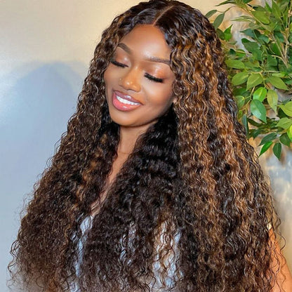 Balayage Highlight Put on go® Glueless Wig Pre Cut 8*5 HD Lace Closure Wigs Human Hair 220% Density