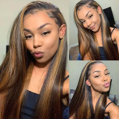Balayage Highlight Put on go® Glueless Wig Pre Cut 8*5 HD Lace Closure Wigs Human Hair 220% Density
