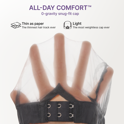 Luvme All-Day Comfort™ Wig 180% Density Ombre Brown Butterfly Cut Layered Light Yaki Straight Glueless 7x6 Closure HD Lace Human Hair Wig Pre-Cut Lace