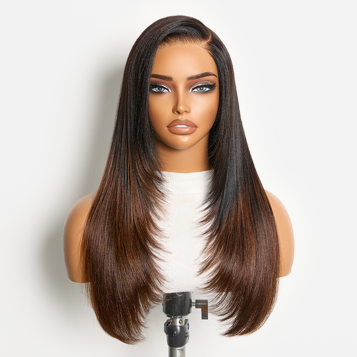 Luvme All-Day Comfort™ Wig 180% Density Butterfly Cut Layered Light Yaki Straight Glueless 7x6 Closure HD Lace Human Hair Wig Pre-Cut Lace