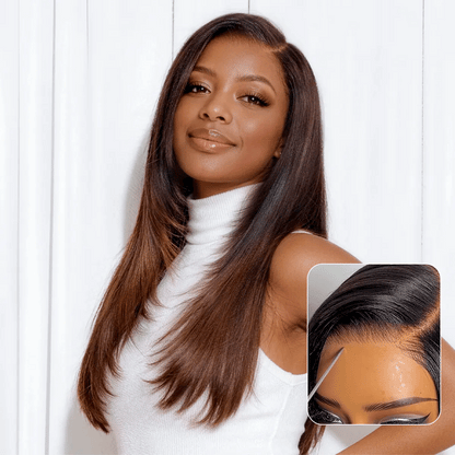 Luvme All-Day Comfort™ Wig 180% Density Butterfly Cut Layered Light Yaki Straight Glueless 7x6 Closure HD Lace Human Hair Wig Pre-Cut Lace