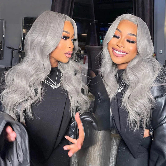 Colored Human Hair Lace Front Wigs Body Wave Gray Hair Wigs 13x6 13x4 5x5 HD Lace Wigs