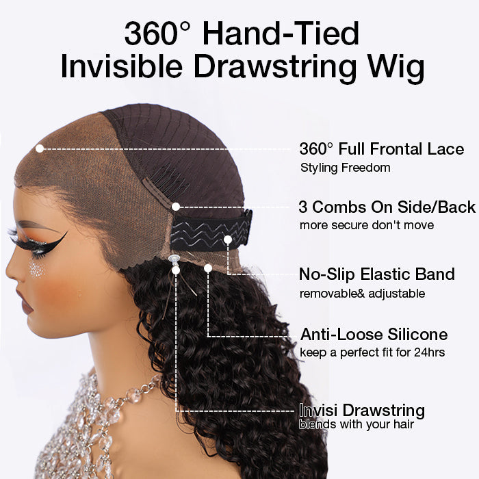 300 Density Caramel Brown Wand Curly 13x4 Lace Front Wig With Dark Root Wig Ombre Color HD Lace Human Hair Wigs