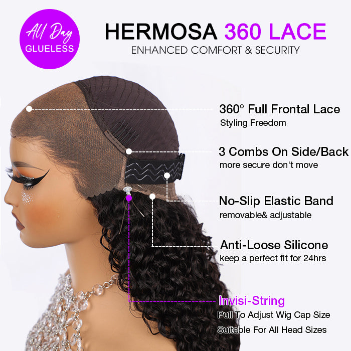Natural 4C Edges Curly Baby Hair 13X6 HD Lace Front Human Hair Wigs Body Wave Wigs