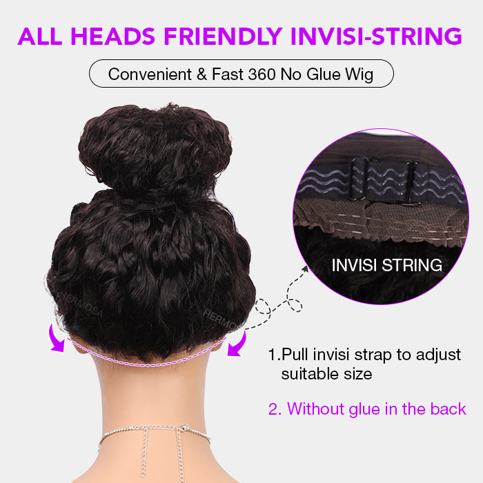 Deep Wave Snug Fit 360 Lace Frontal Wig 100 Human Hair Wigs For Women Pre Bleached Knots
