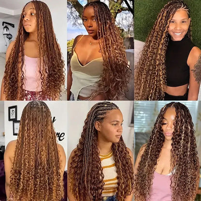 Deep Wave #4/27 Highlight Colored Hair Bulk Human Hair For Braiding No Weft