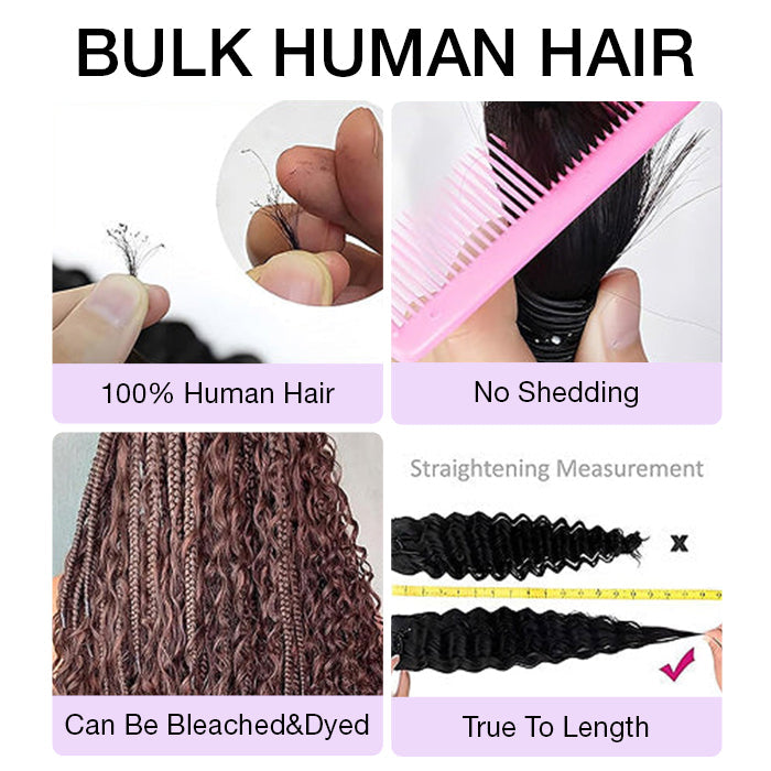Deep Wave #4/27 Highlight Colored Hair Bulk Human Hair For Braiding No Weft