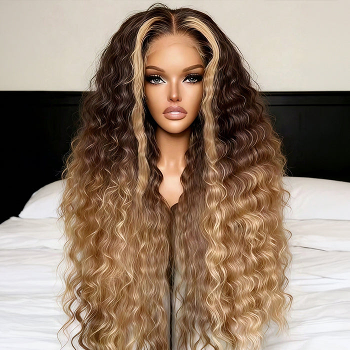 Skinlike HD Lace Brazilian Deep Wave Wigs Drawstring 13x6 Full Frontal Lace Wigs 100% Real Human Hair Wigs For Black Women