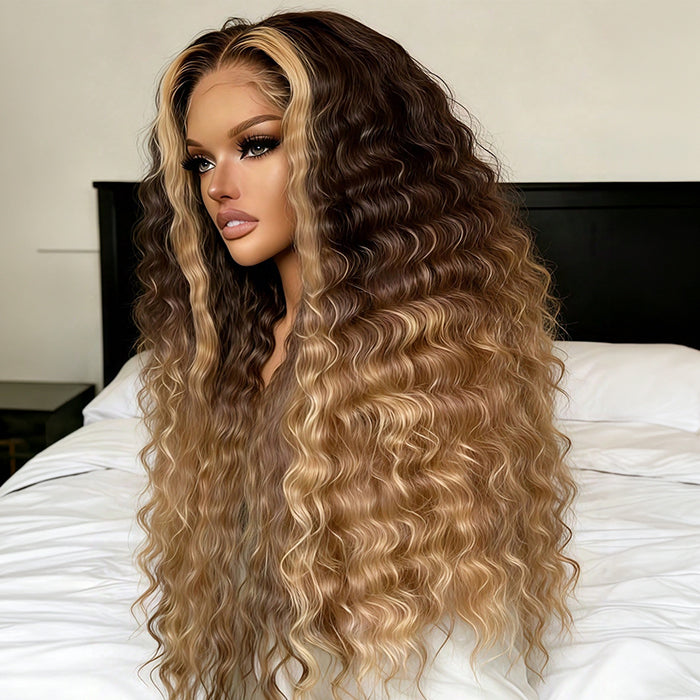 Skinlike HD Lace Brazilian Deep Wave Wigs Drawstring 13x6 Full Frontal Lace Wigs 100% Real Human Hair Wigs For Black Women