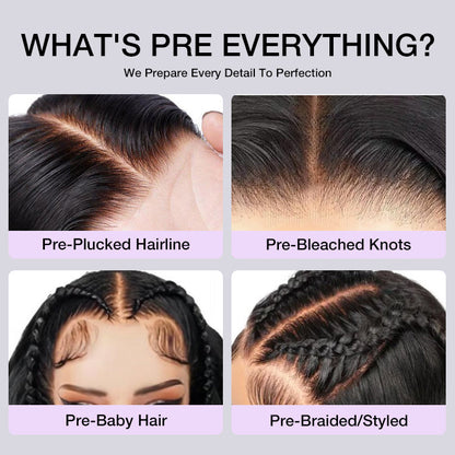Butterfly Braids Wig Deep Wave 13x6 HD Lace Frontal Wig Pre Styled Pre Plucked