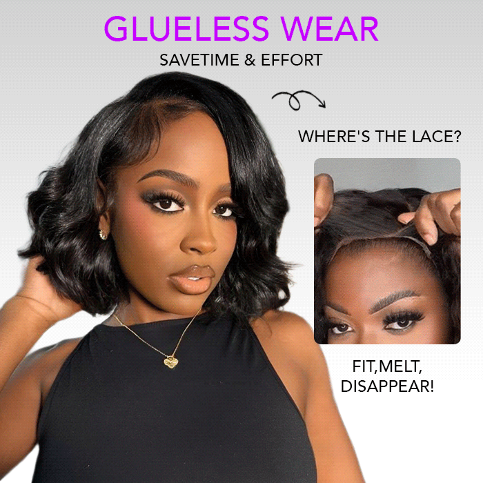 Salon-Quality Loose Body Wave Short Wigs Glueless HD Lace Human Hair Pre Plucked & Bleached Put On Go