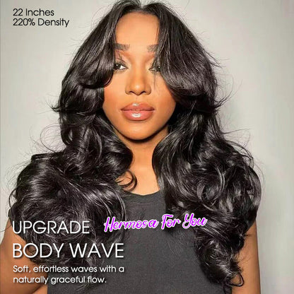 Curtain Bangs Face-Framing Upgraded Body Wave Glueless 13x4 13x6 HD Lace Human Hair Wigs for Women