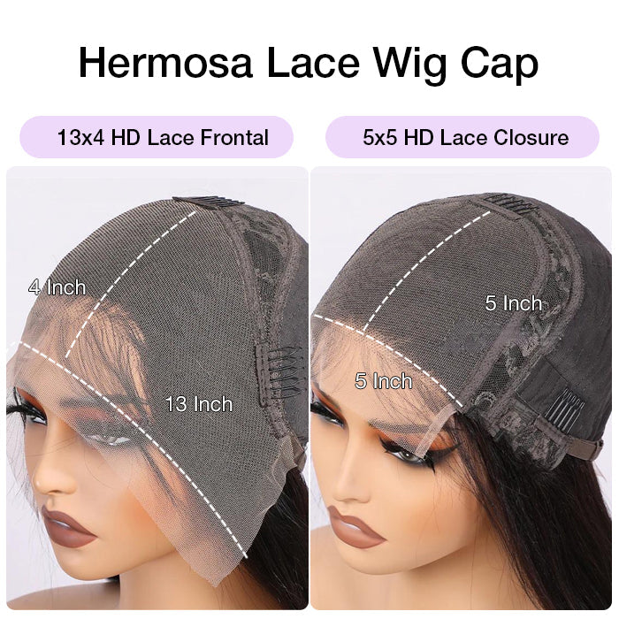 Strawberry Blonde Lace Front Body Wave Human Hair Wig With Bangs 5x5 HD Lace Closure Wigs 180% 220% Density