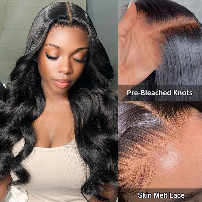 Body Wave Wigs 4x4 Pre Cut Lace Closure Wigs Pre Plucked Glueless Human Hair Wigs