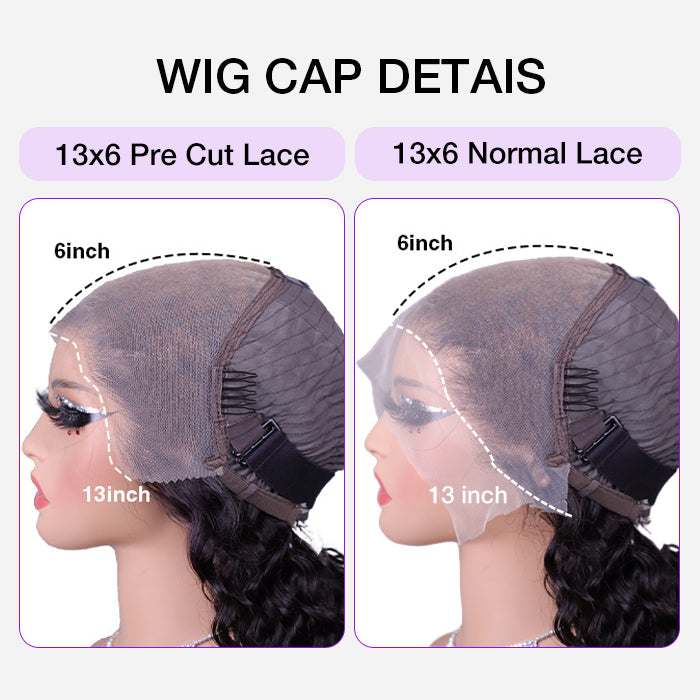 Loose Wave 13x6 Full Lace Frontal Wig Pre Bleached Glueless Lace Human Hair Wigs For Women