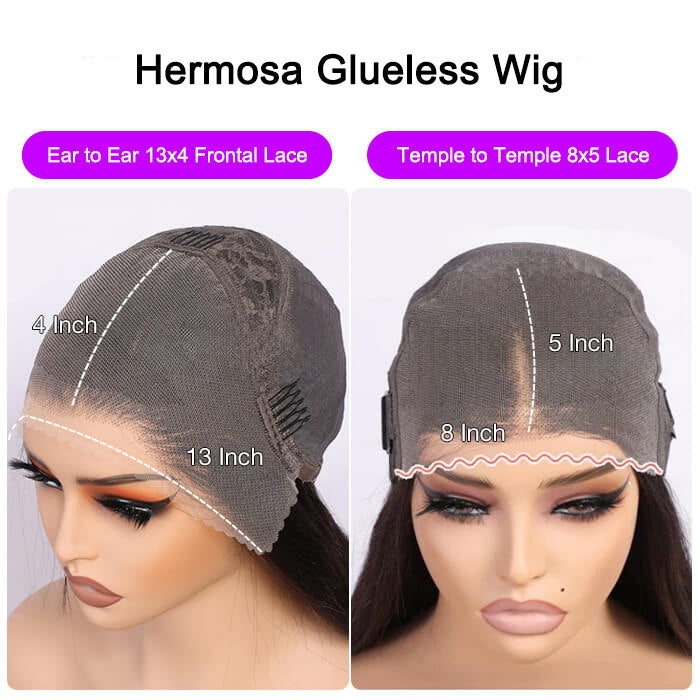 4C Kinky Edges Ombre Brown Color Kinky Straight Wigs Human Hair Pre Plucked HD Transparent 13x4 13x6 Lace Front Wigs with Drawstring Glueless Wig