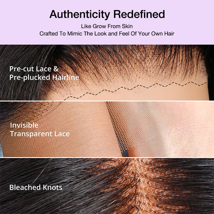 20 inch=$109 Balayage 1B/27 Highlight Body Wave Glueless Pre-Cut 8x5 HD Lace Closure Human Hair Wigs 180% Density