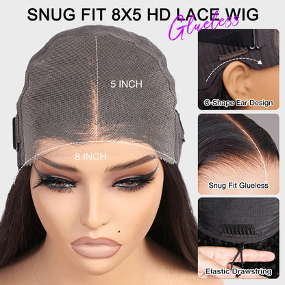 300 Density Caramel Brown Wand Curly 13x4 Lace Front Wig With Dark Root Wig Ombre Color HD Lace Human Hair Wigs
