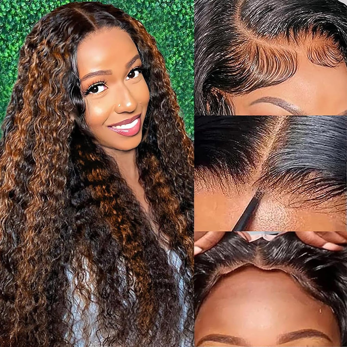 Balayage Highlight Put on go® Glueless Wig Pre Cut 8*5 HD Lace Closure Wigs Human Hair 220% Density
