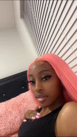 Rose Pink Wig Ready To Go Natural Light Pink Straight Hair Glueless 5*5 Lace Wigs