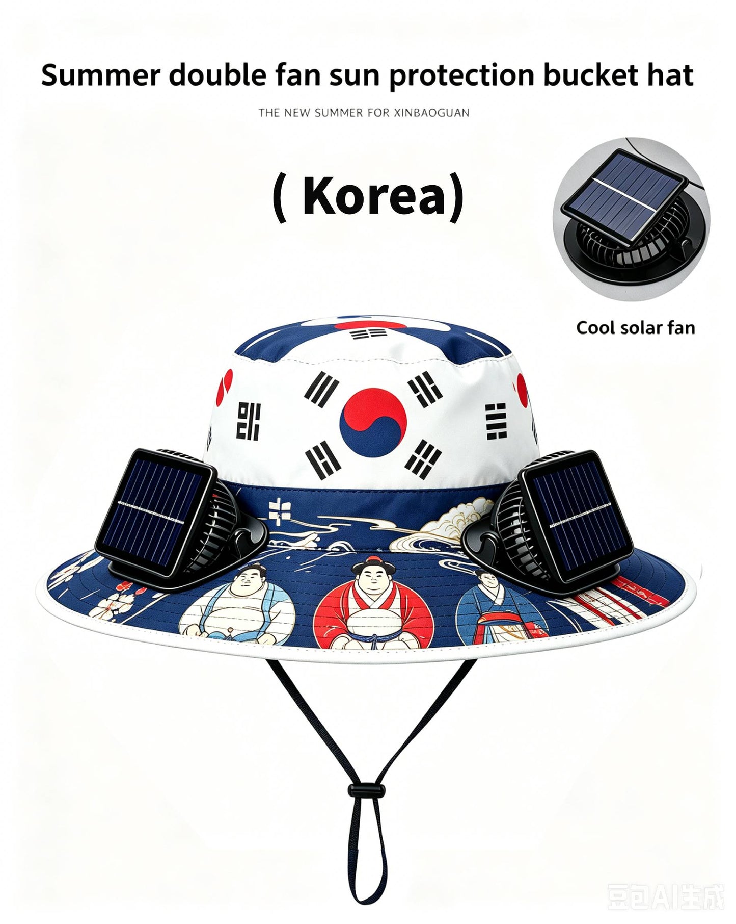 🔥2026 Flag Printed Solar Fan Hat - Premium Long Battery Comfort