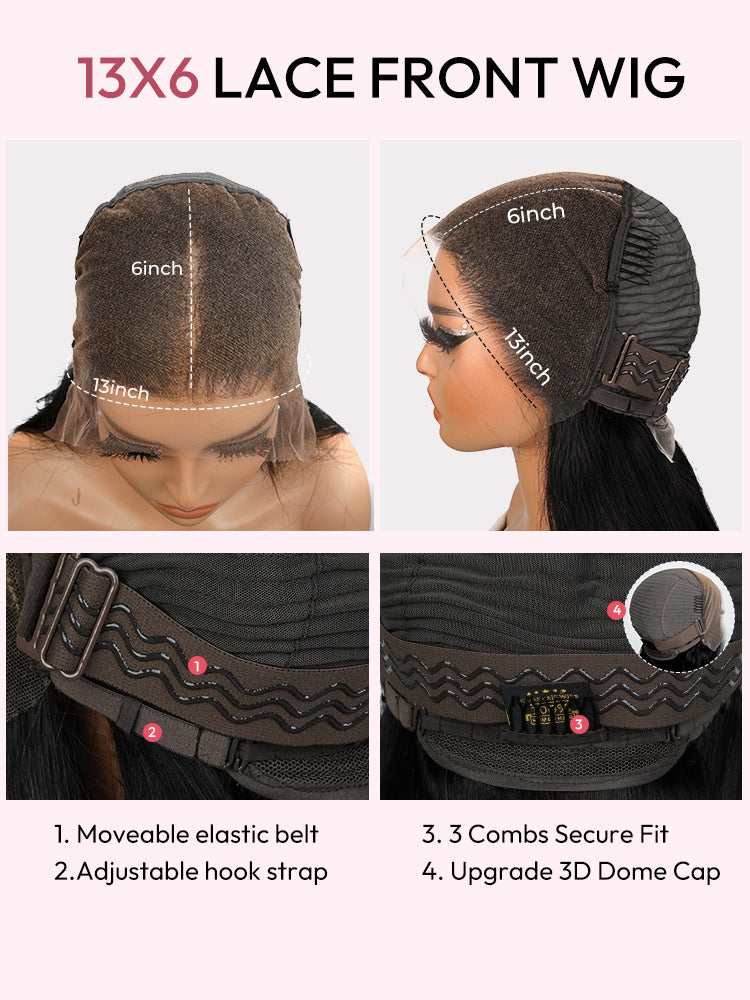 Honey Blonde 50 Inch Straight Long Wig 250% High Density 13x6 Undetectable HD Lace Human Hair Wig