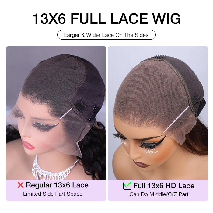 1B/30 Balayage Highlight Colored Body Wave 13x6 HD Lace Frontal Pre Plucked Human Hair Wigs