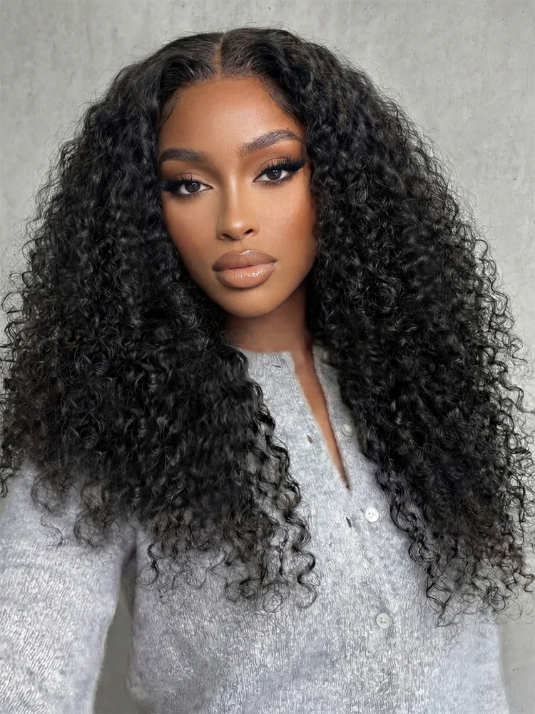 Glueless Ready To Go Wigs - Super Invisible LY Undetectable Lace Black Jerry Curly Lace Wigs