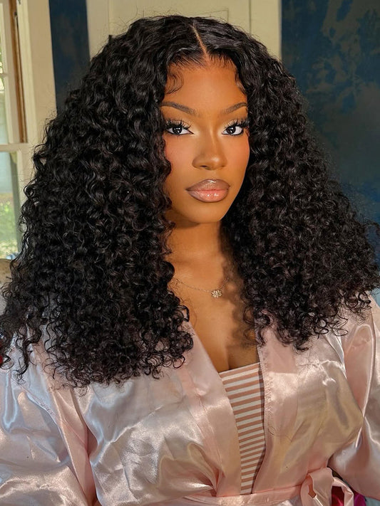 Glueless Ready To Go Wigs - Super Invisible LY Undetectable Lace Black Jerry Curly Lace Wigs