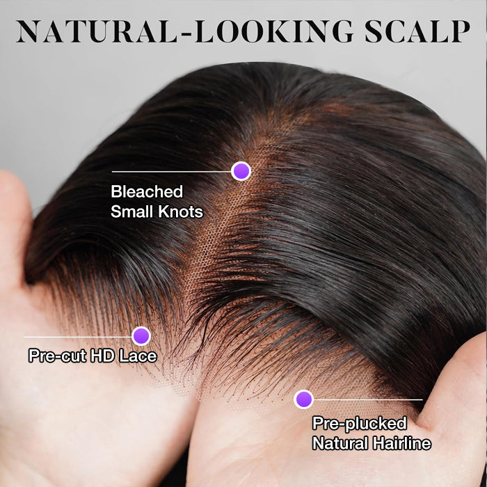 Pre Everything Body Wave Glueless Wig With Elastic Drawstring 8x5 Closure HD Lace Human Hair Long Wig Pre-Cut Lace with Natural Hairline