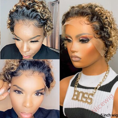 6 Inch Short Wig Bob Curly Hair
