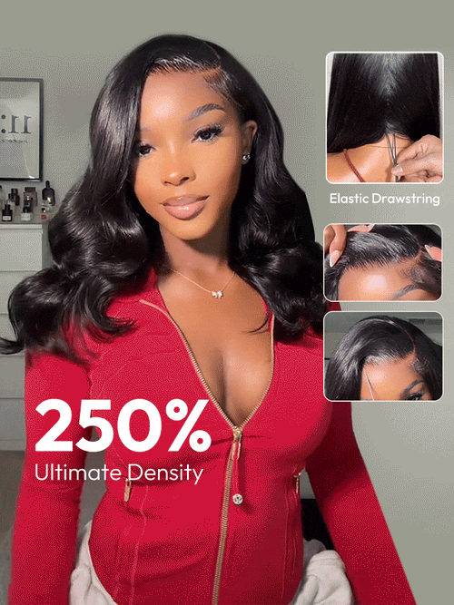 Voluminous 250% Density Side Part Body Wave Wig with Layer Cut 6x8 LY Transparent Lace Front & Pre Bleached Single Knots
