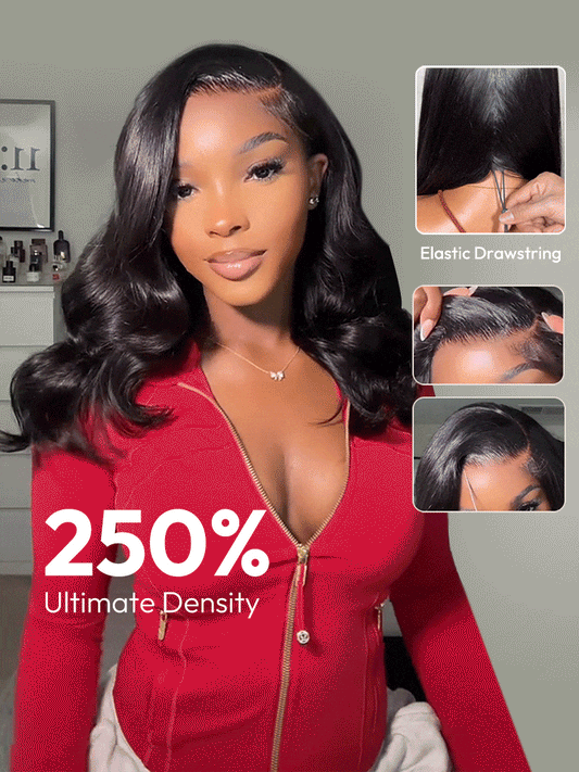 Voluminous 250% Density Side Part Body Wave Wig with Layer Cut 6x8 LY Transparent Lace Front & Pre Bleached Single Knots